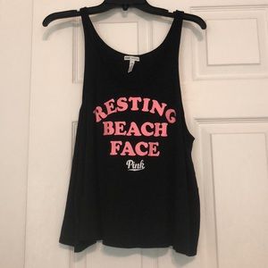 Resting beach face PINK tank